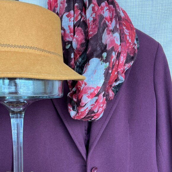 Vintage Cashmere Wool Longline Blazer Two Button Vintage Woolmark Blend Size 6 - Picture 16 of 16